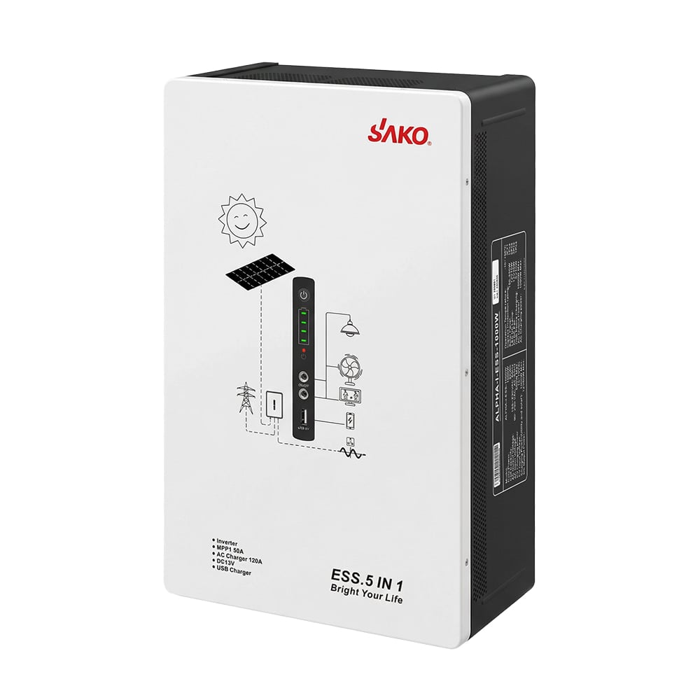 Cистема резервного живлення (інвертор та батарея) Sako Alpha-ESS-1000W/2KWh настінна. Потужність 1000 Вт, енергоємність 2009.6 Вт*год, LifePO4 купити в Україні