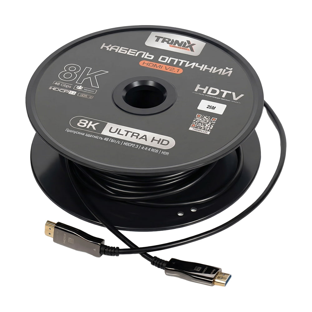 Кабель HDMI V2.1 оптичний 25м Trinix (AOC-HDMI8k-25m) (74-00145