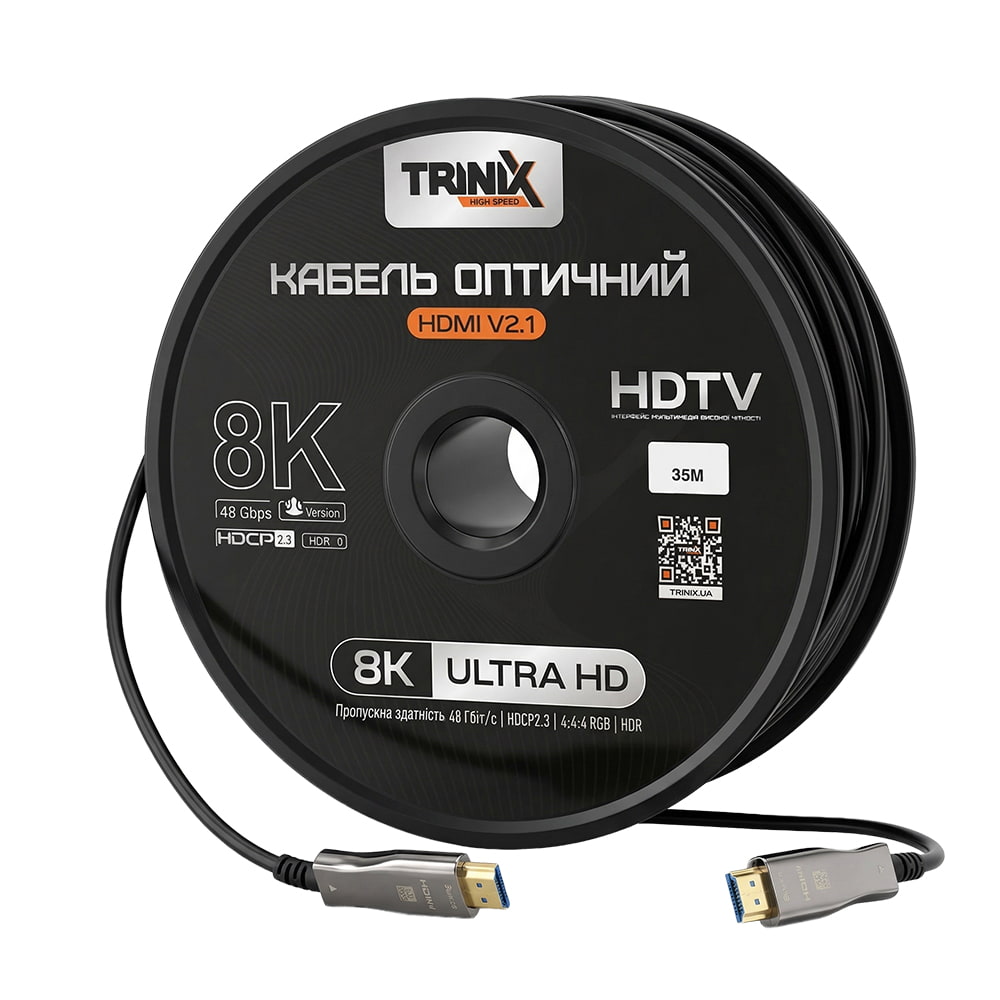 Кабель HDMI V2.1 оптичний 35м Trinix (AOC-HDMI8k-35m) купити в Україні