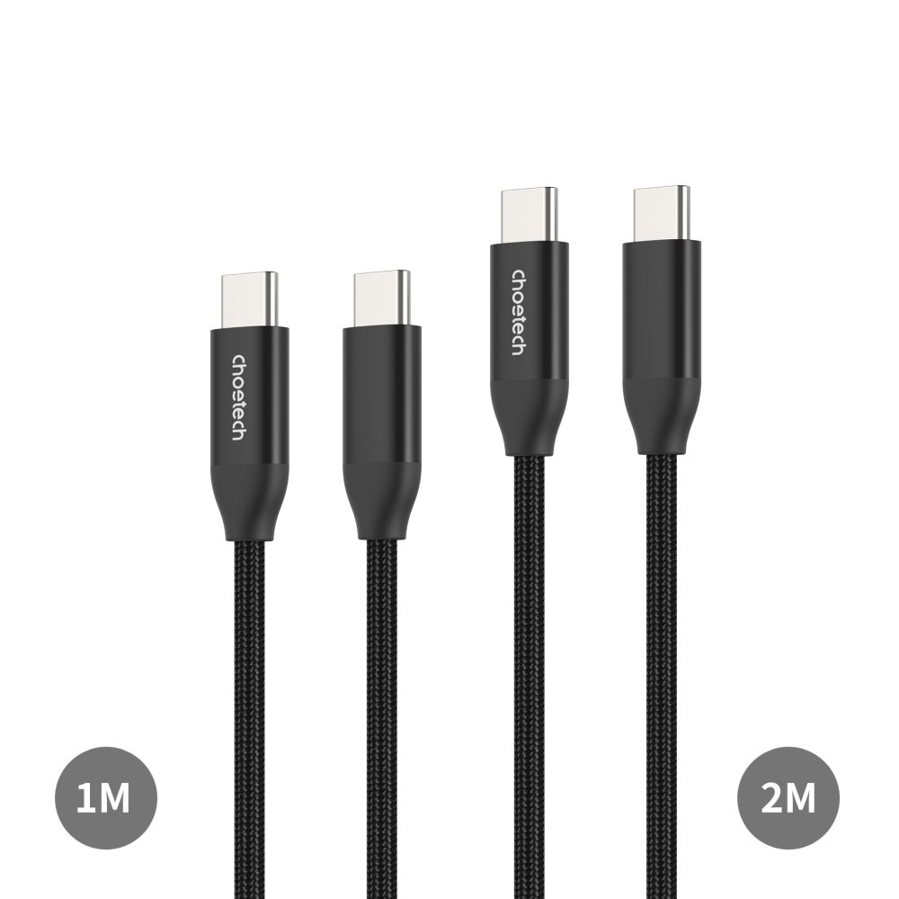 Кабель Choetech ХСС-1060 Black USB-C to USB-C PD3.1 240W 1m+2m, набор из 2 шт. купить в Украине