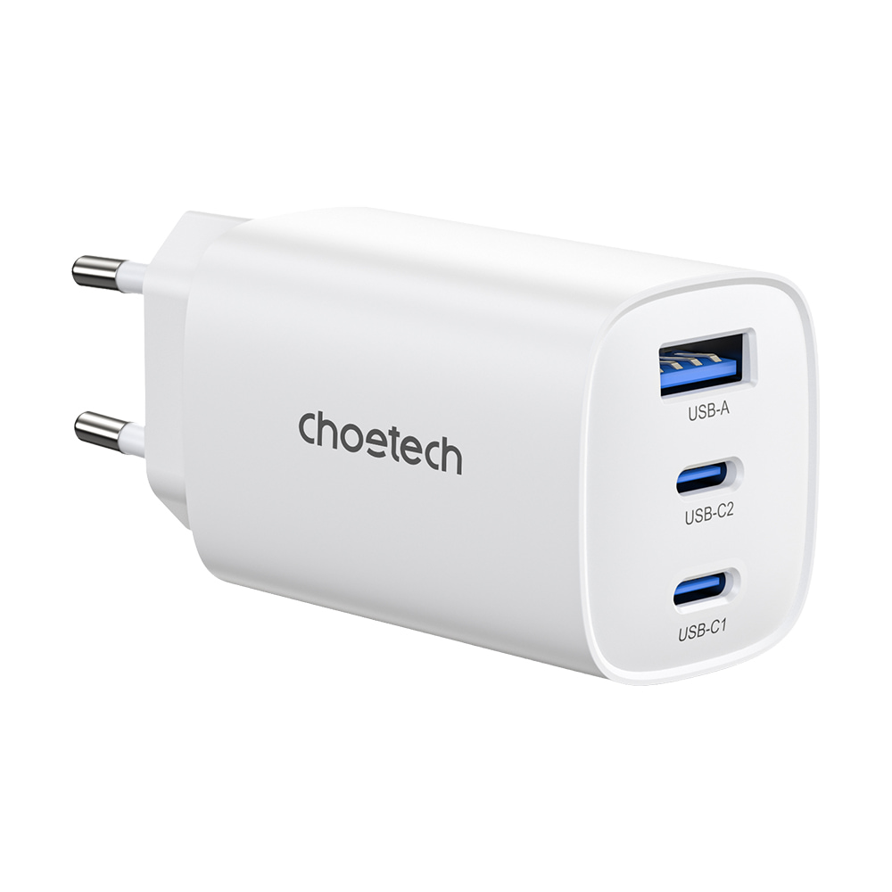 Мережевий зарядний пристрій Choetech PD9006 PD65W GAN USB-A+2xUSB-C White купити в Україні