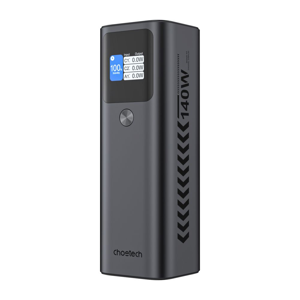Повербанк 27000mAh Choetech B670 Grey 140W QC3.0 PD3.1 TFT Smart дисплей купити в Україні