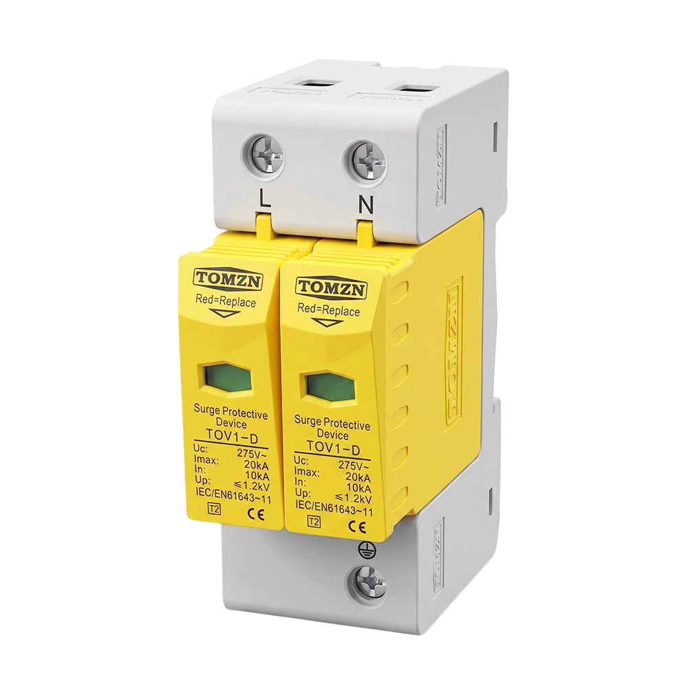 Обмежувач напруги TOMZN TOV1-20/2P 275V AC 10-20kA під DIN-рейку 2 полюси купити в Україні
