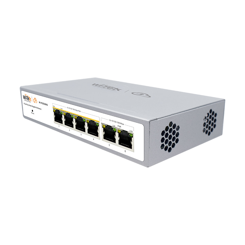 PoE-комутатор 6-портовий керований Wi-Tek WI-PCES306G V2 гігабітний, 4x1000Mbps PoE+, 2x1000Mbps Uplink, 60W, Cloud, ONVIF купити в Україні