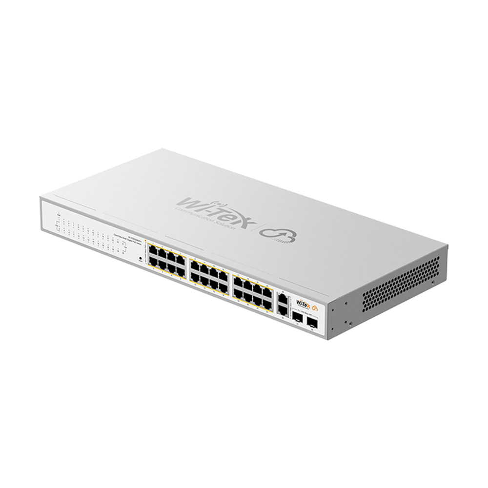 PoE-комутатор 28-портовий керований Wi-Tek WI-PCES328GFH гігабітний 24x1000Mbps PoE+, 2x1000Mbps Uplink, 2xSFP, 235W, Cloud, ONVIF купити в Україні