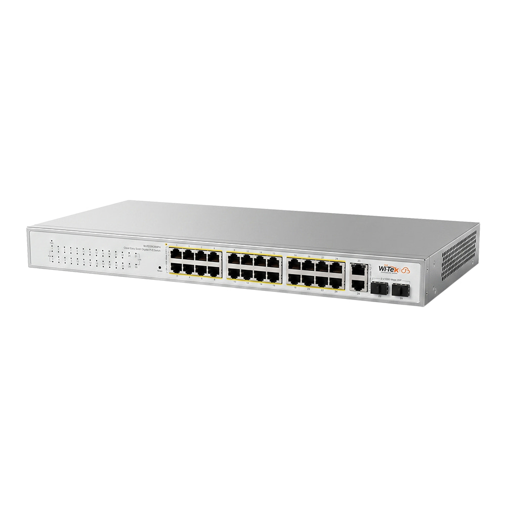 PoE-коммутатор 28-портовый управляемый Wi-Tek WI-PCES328GFH гигабитный 24x1000Mbps PoE+, 2x1000Mbps Uplink, 2xSFP, 235W, Cloud, ONVIF купить в Украине