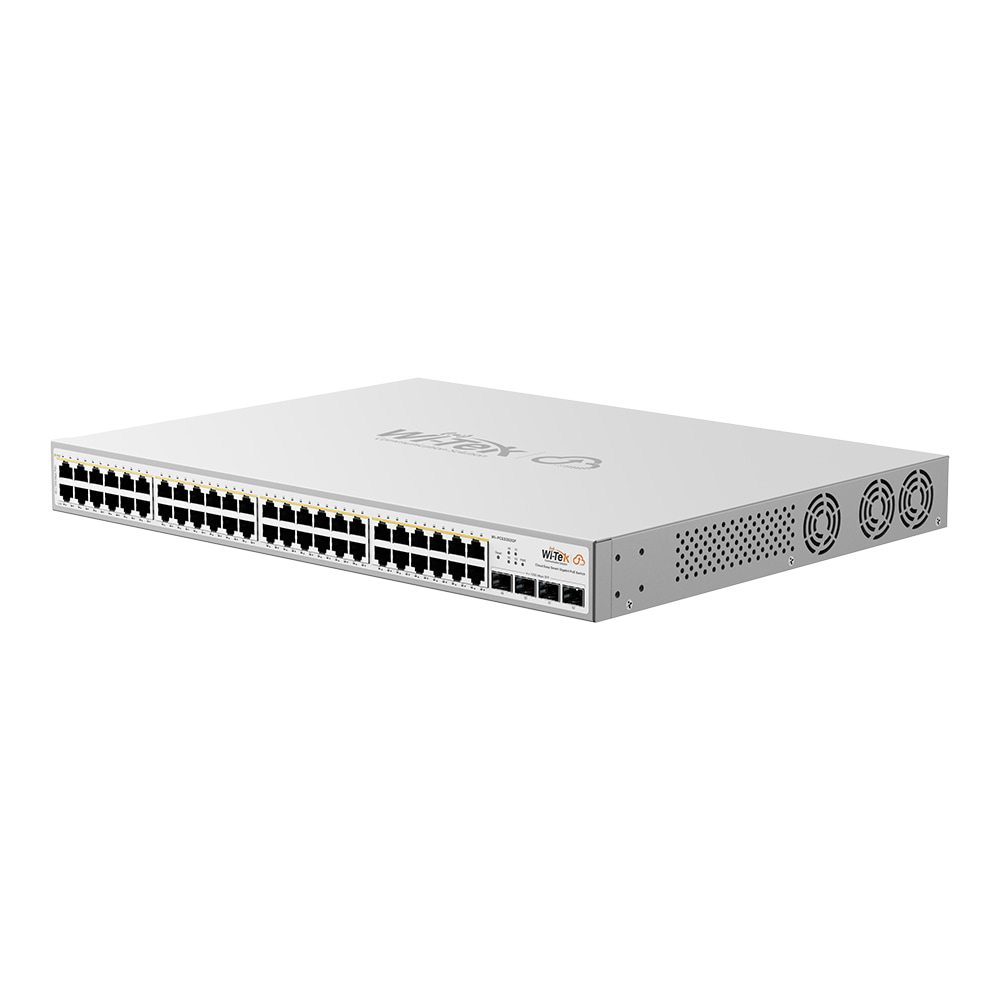 PoE-комутатор 52-портовий керований Wi-Tek WI-PCES352GF гігабітний 48x1000Mbps PoE+, 4xSFP, 370W, Cloud, ONVIF купити в Україні