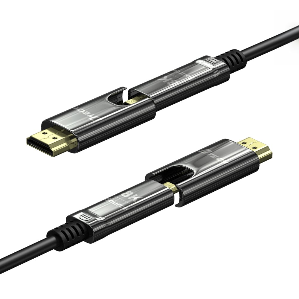 Кабель оптичний HDMI 2.1V 50m Dtech DT-HF3050 зі знімними конекторами HDMI/Micro-HDMI купити в Україні