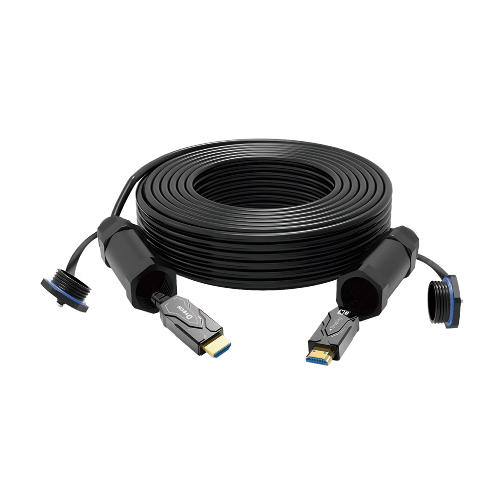 Кабель оптичний армований HDMI 2.1V 50m Dtech DT-HF8050KFRB вологозахищений купити в Україні