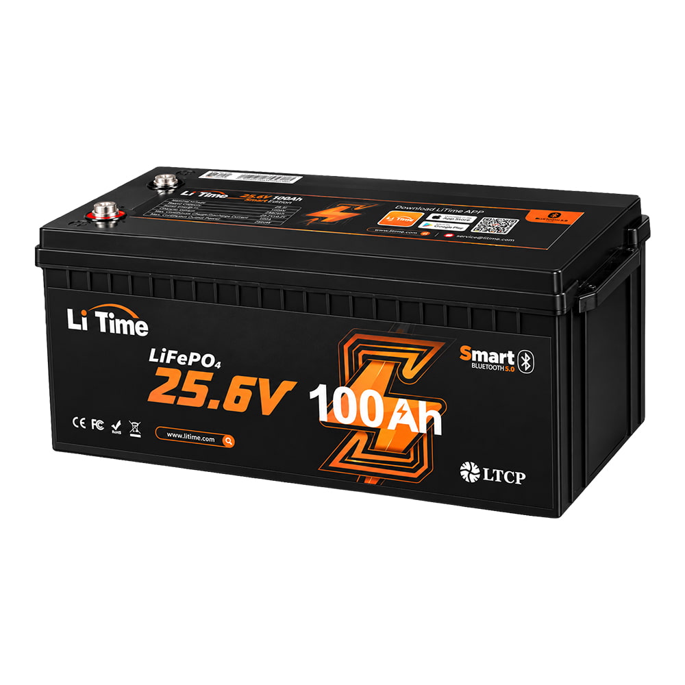 Акумуляторна батарея літій-залізо-фосфатна з Bluetooth 25.6В 100А*год LiFePO4 LiTime L24V100-100-BASIC-BT-8-A160 купити в Україні
