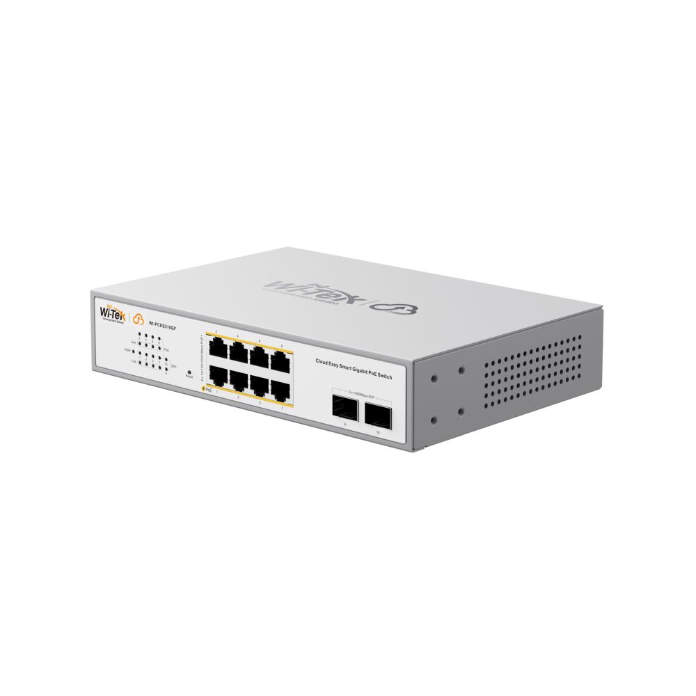PoE-комутатор 10-портовий керований Wi-Tek WI-PCES310GF V2 гігабітний 8x1000Mbps PoE+, 2xSFP, 120W, Cloud, ONVIF купити в Україні