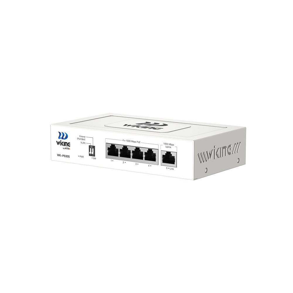 PoE-коммутатор 5-портовый неуправляемый Wiking WK-PS305 V2 гигабитный, 4x1000Mbps PoE, 1x1000Mbps Uplink, 45W купить в Украине