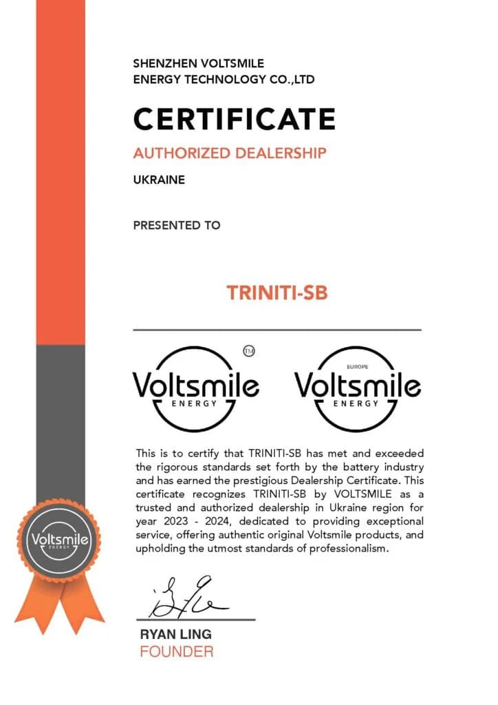 Сертифікат VoltSmile